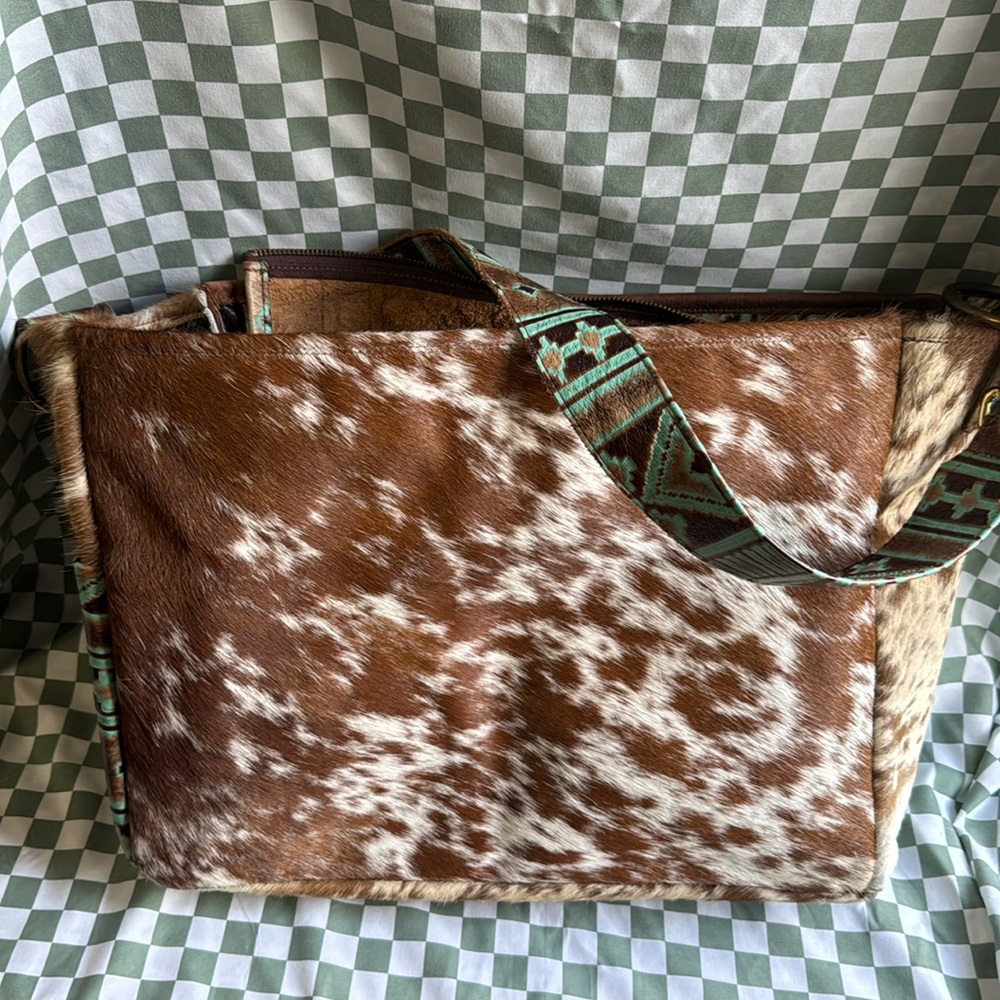 Real leather tote bag